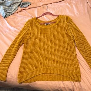 Roxy Off Shoulder Yellow Knit Sweater